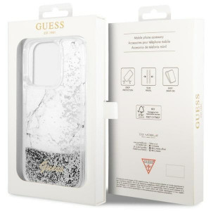 Оригинален твърд гръб GUESS Liquid Glitter Marble GUHCP14LLCSGSGH - iPhone 14 Pro бял - Img 8