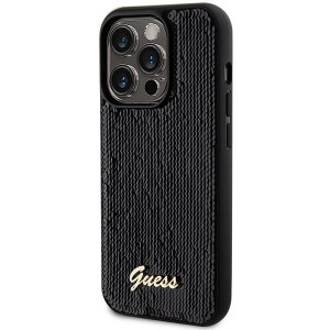 Оригинален твърд гръб GUESS Sequin Script Metal - iPhone 13 Pro Max черен - Img 2