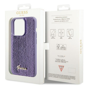 Оригинален твърд гръб GUESS Sequin Script Metal - iPhone 15 Pro Max лилав - Img 8