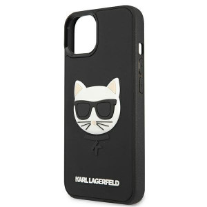 Оригинален твърд гръб KARL LAGERFELD 3D Rubber Choupette KLHCP13SCH3DBK - iPhone 13 mini черен - Img 6