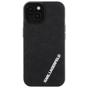 Оригинален твърд гръб KARL LAGERFELD 3D Rubber Multi Logo - iPhone 15 черен - Img 3