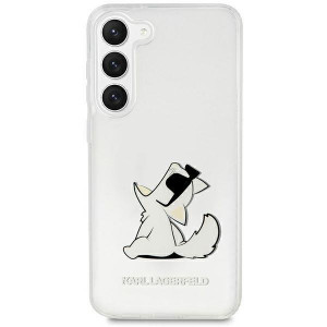 Оригинален твърд гръб KARL LAGERFELD Choupette Fun KLHCS23MCFNRC - Samsung Galaxy S23+ прозрачен - Img 1