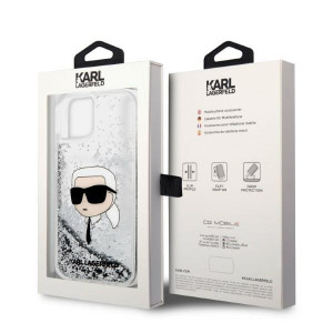 Оригинален твърд гръб KARL LAGERFELD Glitter Karl Head KLHCP14MLNKHCH - iPhone 14 Plus сребрист - Img 8