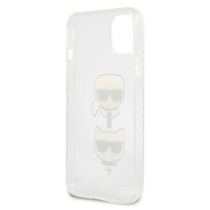 Оригинален твърд гръб KARL LAGERFELD Glitter Karl's & Choupette KLHCP13SKCTUGLS - iPhone 13 mini сребрист - Img 7