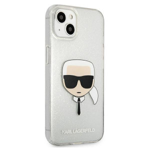 Оригинален твърд гръб KARL LAGERFELD Glitter Karl's Head KLHCP13SKHTUGLS - iPhone 13 mini сребрист - Img 4