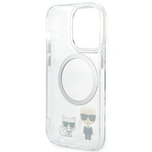 Оригинален твърд гръб KARL LAGERFELD Karl & Choupette Aluminum MagSafe KLHMP14XHKCT - iPhone 14 Pro Max прозрачен / прозрачен - Img 7