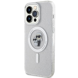Оригинален твърд гръб KARL LAGERFELD Karl & Choupette Glitter MagSafe KLHMP14XHGKCNOT - iPhone 14 Pro Max прозрачен - Img 2