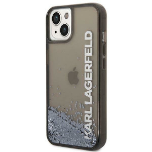 Оригинален твърд гръб KARL LAGERFELD Liquid Glitter Elong KLHCP14SLCKVK - iPhone 14 черен - Img 2