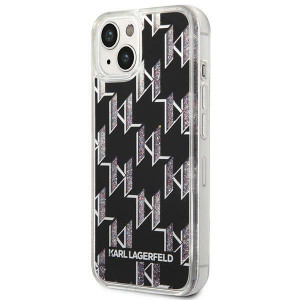 Оригинален твърд гръб KARL LAGERFELD Liquid Glitter Monogram KLHCP14MLMNMK - iPhone 14 Plus черен - Img 2