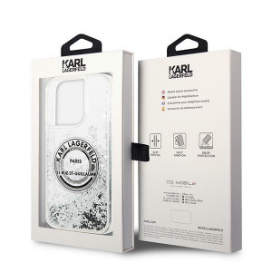 Оригинален твърд гръб KARL LAGERFELD Liquid Glitter RSG KLHCP14LLCRSGRS - iPhone 14 Pro сребрист - Img 8