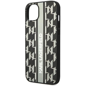 Оригинален твърд гръб KARL LAGERFELD Monogram Stripe KLHCP14SPGKLSKG - iPhone 14 сив - Img 6