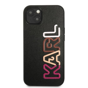 Оригинален твърд гръб KARL LAGERFELD Multipink Brand KLHCP13SPCOBK - iPhone 13 mini черен - Img 3