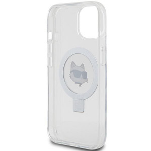Оригинален твърд гръб KARL LAGERFELD Ring Stand Choupette Head MagSafe KLHMP15SHMRSCHH - iPhone 15 бял - Img 7