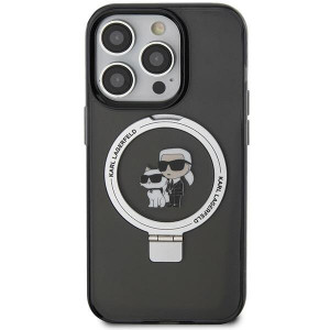 Оригинален твърд гръб KARL LAGERFELD Ring Stand Karl & Choupette MagSafe KLHMP15XHMRSKCK - iPhone 15 Pro Max черен - Img 3