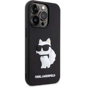 Оригинален твърд гръб KARL LAGERFELD Rubber Choupette 3D KLHCP14L3DRKHNK - iPhone 14 Pro черен - Img 4