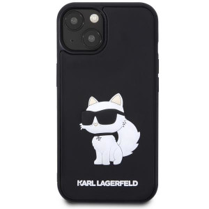 Оригинален твърд гръб KARL LAGERFELD Rubber Choupette 3D KLHCP14S3DRKHNK - iPhone 14 черен - Img 3