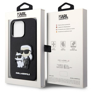 Оригинален твърд гръб KARL LAGERFELD Saffiano Karl & Choupette KLHCP14LSANKCPK - iPhone 14 Pro черен - Img 8