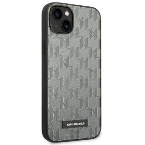 Оригинален твърд гръб KARL LAGERFELD Saffiano Mono Metal Logo KLHCP14MSAKLHPG - iPhone 14 Plus сив - Img 4