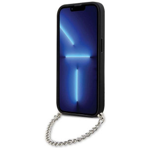Оригинален твърд гръб KARL LAGERFELD Saffiano Monogram Chain KLHCP14XSACKLHPG - iPhone 14 Pro Max сребрист - Img 4