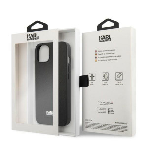 Оригинален твърд гръб KARL LAGERFELD Saffiano Plaque KLHCP13SSFMP2K - iPhone 13 mini черен - Img 8