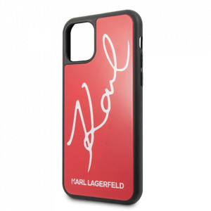 Оригинален твърд гръб KARL LAGERFELD Signature Glitter KLHCN65DLKSRE - iPhone 11 Pro Max червен - Img 7