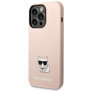 Оригинален твърд гръб KARL LAGERFELD Silicone Choupette Body KLHCP14LSLCTPI - iPhone 14 Pro светлорозов - Img 2