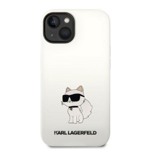Оригинален твърд гръб KARL LAGERFELD Silicone Choupette MagSafe KLHMP14MSNCHBCH - iPhone 14 Plus бял - Img 3