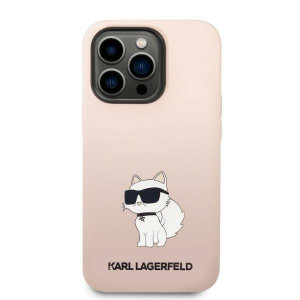 Оригинален твърд гръб KARL LAGERFELD Silicone Choupette KLHCP14LSNCHBCP - iPhone 14 Pro розов - Img 3