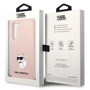 Оригинален твърд гръб KARL LAGERFELD Silicone Choupette KLHCS23SSNCHBCP - Samsung Galaxy S23 розов - Img 8