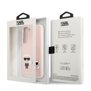 Оригинален твърд гръб KARL LAGERFELD Silicone Ikonik Karl & Choupette KLHCS22MSSKCI - Samsung Galaxy S22+ светлорозов - Img 8