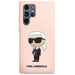 Оригинален твърд гръб KARL LAGERFELD Silicone Ikonik KLHCS23LSNIKBCP - Samsung Galaxy S23 Ultra розов - Img 3