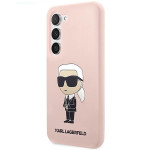 Оригинален твърд гръб KARL LAGERFELD Silicone Ikonik KLHCS23MSNIKBCP - Samsung Galaxy S23+ розов - Img 2