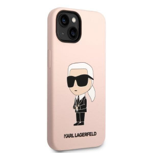 Оригинален твърд гръб KARL LAGERFELD Silicone Ikonik MagSafe KLHMP14MSNIKBCP - iPhone 14 Plus розов - Img 4