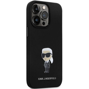 Оригинален твърд гръб KARL LAGERFELD Silicone Ikonik Metal Pin KLHCP14XSMHKNPK case - iPhone 14 Pro Max черен - Img 4