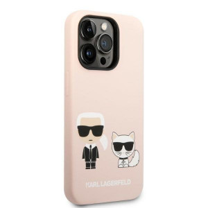 Оригинален твърд гръб KARL LAGERFELD Silicone Karl & Choupette KLHMP14XSSKCI - iPhone 14 Pro Max розов - Img 4