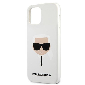 Оригинален твърд гръб KARL LAGERFELD Silicone Karl's Head KLHCP12SSLKHWH - iPhone 12 mini бял - Img 6