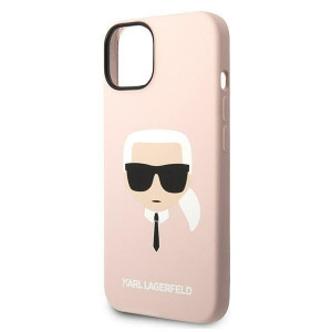 Оригинален твърд гръб KARL LAGERFELD Silicone Karl's Head KLHCP14MSLKHLP - iPhone 14 Plus розов - Img 6