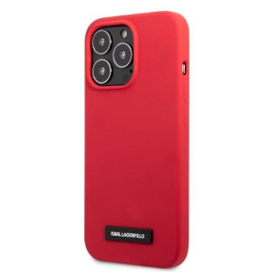 Оригинален твърд гръб KARL LAGERFELD Silicone Plaque KLHCP13LSLMP1R - iPhone 13 Pro червен - Img 2