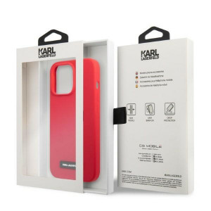 Оригинален твърд гръб KARL LAGERFELD Silicone Plaque KLHCP13LSLMP1R - iPhone 13 Pro червен - Img 8