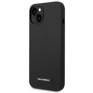 Оригинален твърд гръб KARL LAGERFELD Silicone Plaque KLHMP14SSLMP1K MagSafe - iPhone 14 черен - Img 2