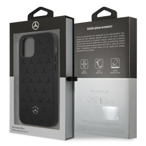 Оригинален твърд гръб MERCEDES Leather Stars MEHCP12LPSQBK - iPhone 12 Pro Max черен - Img 8