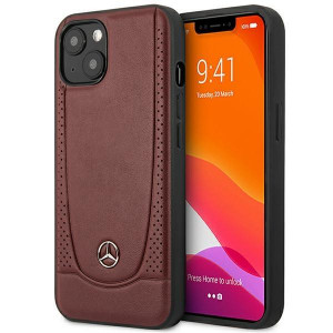 Оригинален твърд гръб MERCEDES Leather Urban MEHCP14MARMRE - iPhone 14 Plus червен - Img 1