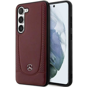 Оригинален твърд гръб MERCEDES Leather Urban MEHCS23MARMRE - Samsung Galaxy S23+ червен - Img 1