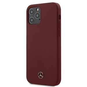 Оригинален твърд гръб MERCEDES Silicone MEHCP12MSILRE - iPhone 12 / 12 Pro червен