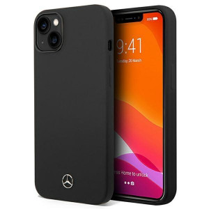 Оригинален твърд гръб MERCEDES Silicone MEHCP14SSILBK - iPhone 14 черен - Img 1