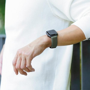 Плетена каишка UNIQ Aspen - Apple Watch 40mm SE / 40mm Series 6 / 40mm Series 5 / 40mm Series 4 / 38mm Series 3 / 38mm Series 2 / 38mm (1st gen) oxford blue - Img 9