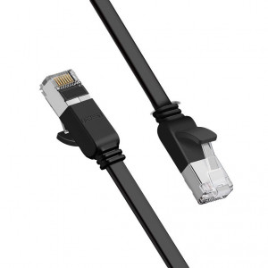 Плосък интернет кабел UGREEN RJ45 cat.6 UTP 1000Mb/s 1m черен (NW101 50184) - Img 1