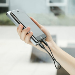 Плосък кабел за зареждане и данни със закопчалка BASEUS Nimble USB Type A към Lightning 2A 0.23m черен (CALMBJ-B01) - Img 8