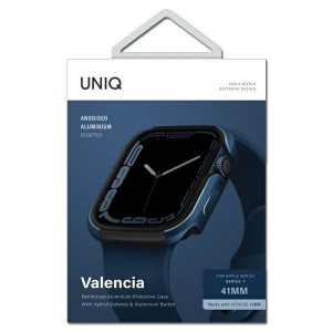 Подсилен алуминиев калъф за корпус UNIQ Valencia - Apple Watch 41mm Series 7 / 40mm SE / 40mm Series 6 / 40mm Series 5 / 40mm Series 4 кобалтово синьо - Img 3