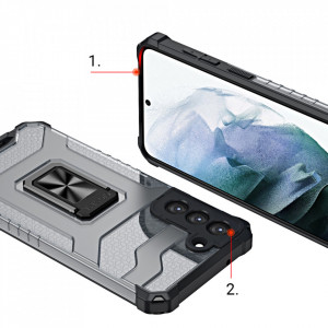 Подсилен гръб със стойка Crystal Ring - Samsung Galaxy S21+ 5G син - Img 6